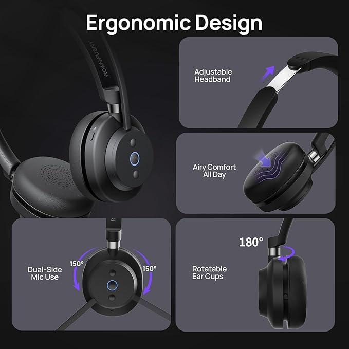 Wireless Headset, Mute Button - Image 5