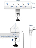 Jgstkcity 130W Desk Clamp Power Strip, 12 USB Ports, Surge Protector, ETL - Image 7