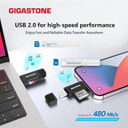GIGASTONE SD Card Reader, 5-in-1 USB-A/USB-C Card Reader, Dual Slot - Image 3