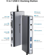 UtechSmart USB Docking Station, 11 IN 1 USB C Dock Triple Display, USB 3.0 - Image 3