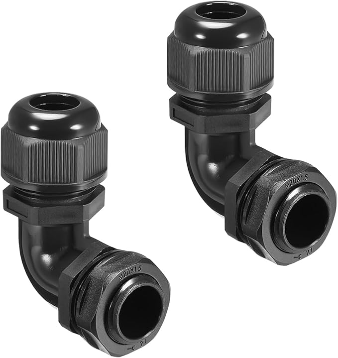 LeMotech M20 Cable Gland, 90 Degree Adjustable 9-14mm Strain Relief, Cord by LeMotech