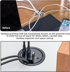 USB 3.0 Hub Sound Card USB-C 2 Port USB 60mm Desk Grommet Splitter Dock Station - Image 6