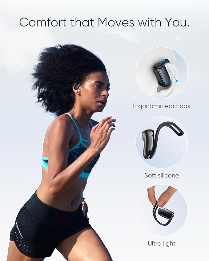 Open Ear Headphones, 0.28oz Lightweight Next-Gen Bluetooth 5.4 Air Conduction - Image 2