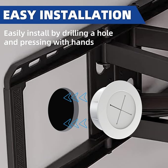 TV Wire Hider Kit for Wall Mount TV, Includes 2 Pass Throughs and Hole Saw - Image 6