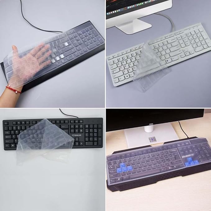 Ultra Thin Desktop PC Silicone Clear Keyboard Cover Skin Protector - Image 4