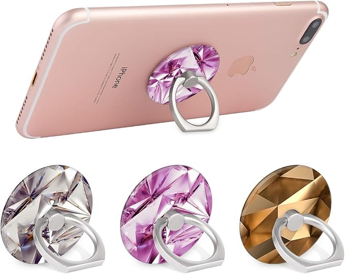 Bonoma Finger Ring Stand, 3 Pack Bling 360 Degree Rotation Phone Ring Stand - Image 3