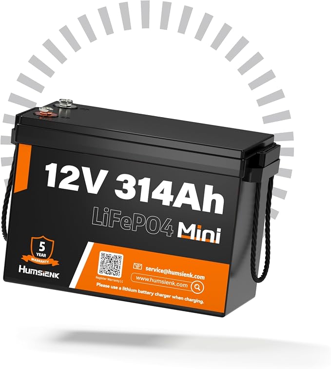 12V 314Ah LiFePO4 Lithium Mini Battery, Max. 4019Wh Energy, 15000+ Deep Cycles by HumsiENK