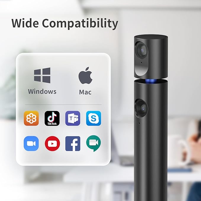 CZUR Halo X Pro Dual Webcam for PC, 1080P Web Camera - Image 5
