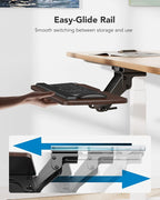 HUANUO Keyboard Tray Under Desk，360 Adjustable Ergonomic Sliding Keyboard & - Image 4