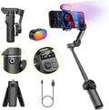 Gimbal Stabilizer for iPhone, Phone Gimbal w/RGB Magnetic Fill Light, Foldable by AOCHUAN