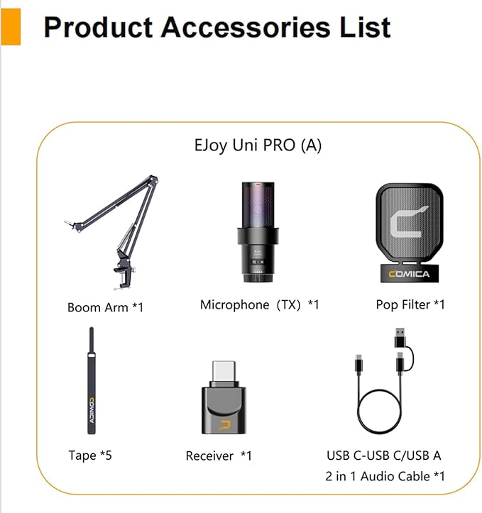 COMICA Wireless USB Microphone for Computer and Smartphone, 48kHz/24bit RGB - Image 2
