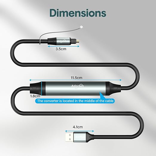 Adoreen Unidirectional USB A 2.0 to Toslink Digital Optical Audio Cable 6 Ft - Image 4