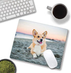 Corgi on The Beach Gaming Mouse Mat, Square Waterproof Non-Slip Rubber Base - Image 4