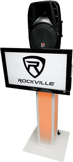 Rockville RTP33-TV Pro White Totem Stand 220 lbs DJ Speaker/Lighting/TV Mount - Image 7