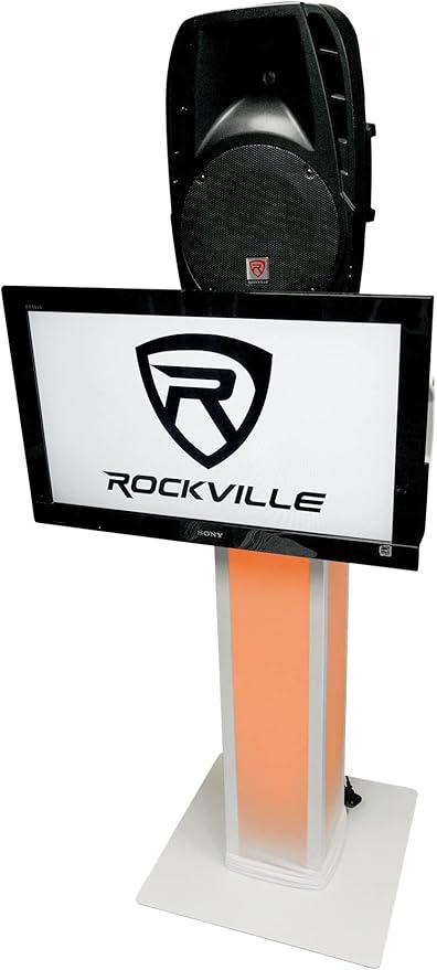 Rockville RTP33-TV Pro White Totem Stand 220 lbs DJ Speaker/Lighting/TV Mount - Image 7
