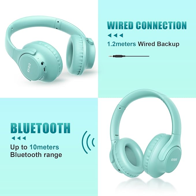 KVIDIO Bluetooth Headphones Over Ear, 65 Hours Playtime Wireless Headphones - Image 4
