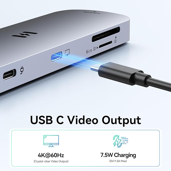 USB C Hub HDMI Adapter for MacBook Pro/Air, 8 in 1 USB C Video Hub - Image 2