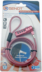 Sendt Pink Notebook/Laptop Combination Lock Security Cable - Image 3