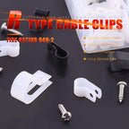 Hilitchi 132 Pcs 6 Sizes Black and White Plastic Cable Clamp R Type Screw - Image 5