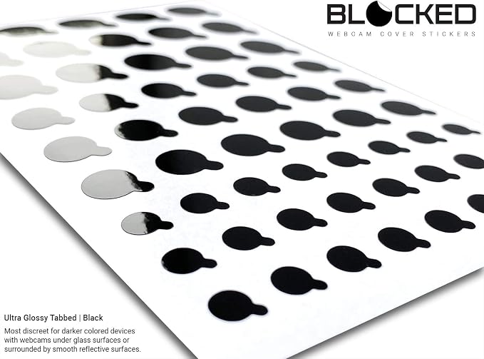 BLOCKED Webcam/Camera Vinyl Covers | 57 TabbedLow-Tack Restickable Webcam - Image 2