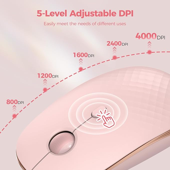 TECKNET Wireless Mouse, Rechargeable Slim Portable Silent Computer Mouse - Image 4