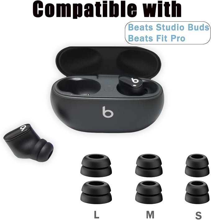 Double Flange Ear Tips for Beats Studio Buds Replacement Earbuds Tips for Beats - Image 6