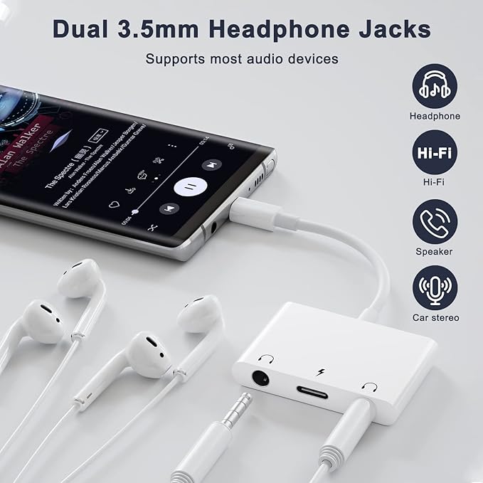 Headphone Adapter for iPad, Headphone Splitter for 2 Headphones, 3 in 1 USB C - Image 4