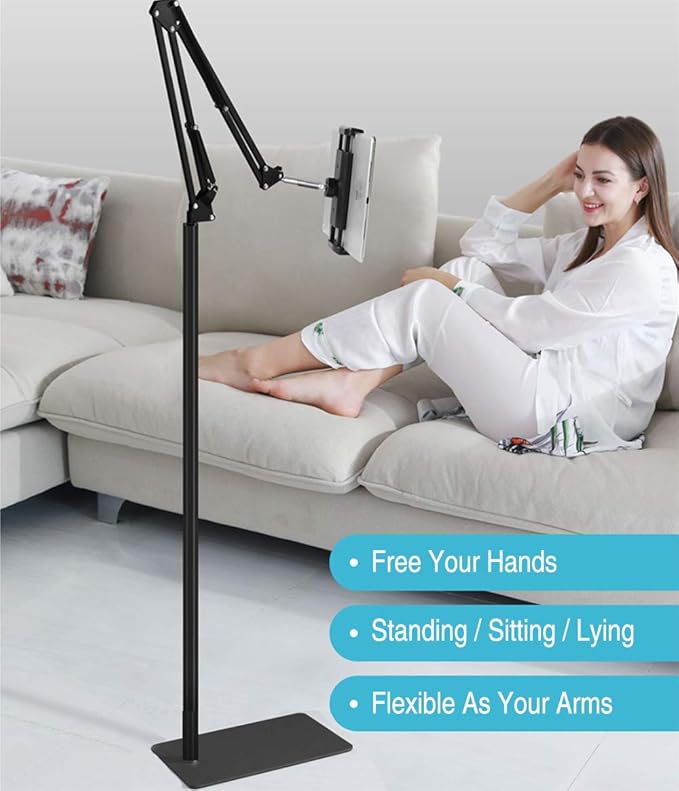 Tablet Floor Stand, Overhead Bed Phone Stand Angle Height Adjustable Holder - Image 7