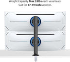 BEWISER Dual Monitor Stand Desk Mount- Vertical Heavy Duty Monitor Riser Fits - Image 2