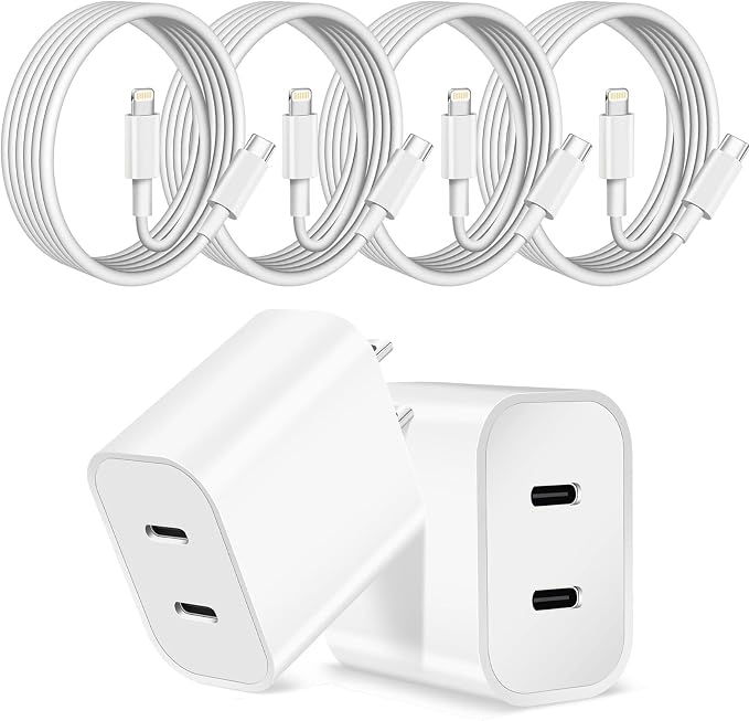 Fast iPhone Charger, Dual Port USB C iPhone Charger Fast Charging Block by SpeedScope
