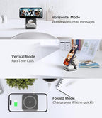 Foldable Magnetic Wireless Charger, KU XIU X40 Aluminum Alloy 3 in 1 Charging - Image 2