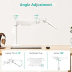 WALI Laptop Tray Desk Mount, Laptop Arm Mount Fits 10-15.6 Inch Notebook - Image 4