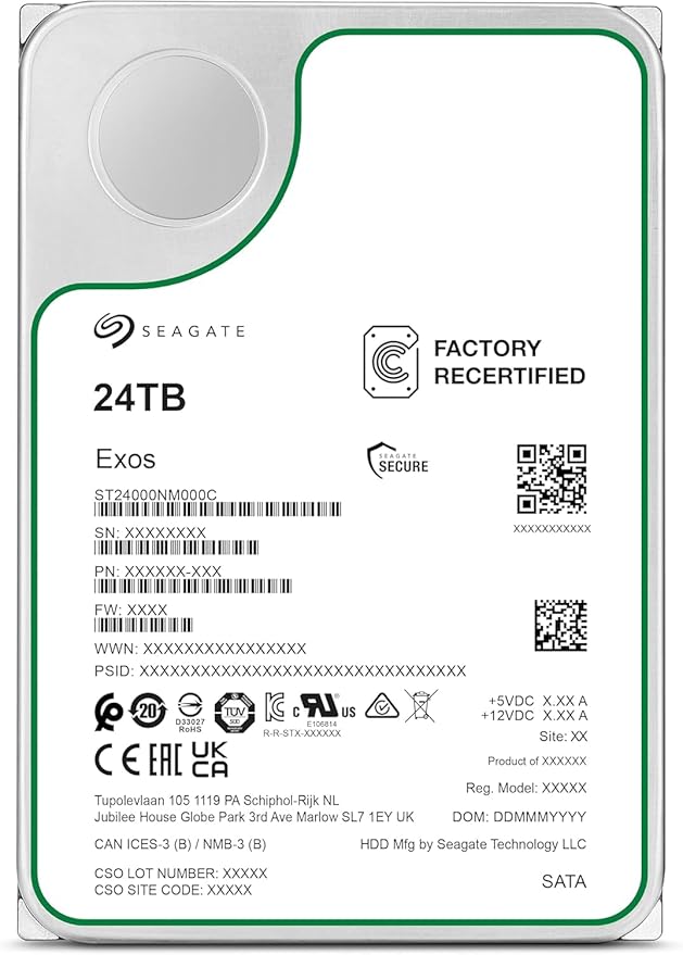 Seagate Exos X24 24TB Enterprise Hard Drive HDD SATA 6Gb/s 512MB Cache 7200 RPM - Image 2