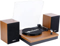 Bluetooth Record Player, 3-Speed Belt-Driven Turntable by VOSTERIO