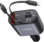 UYOUNG Retractable Car Charger 100W, 4 in 1 Fast Car Phone Charger, 2 by UYOUNG