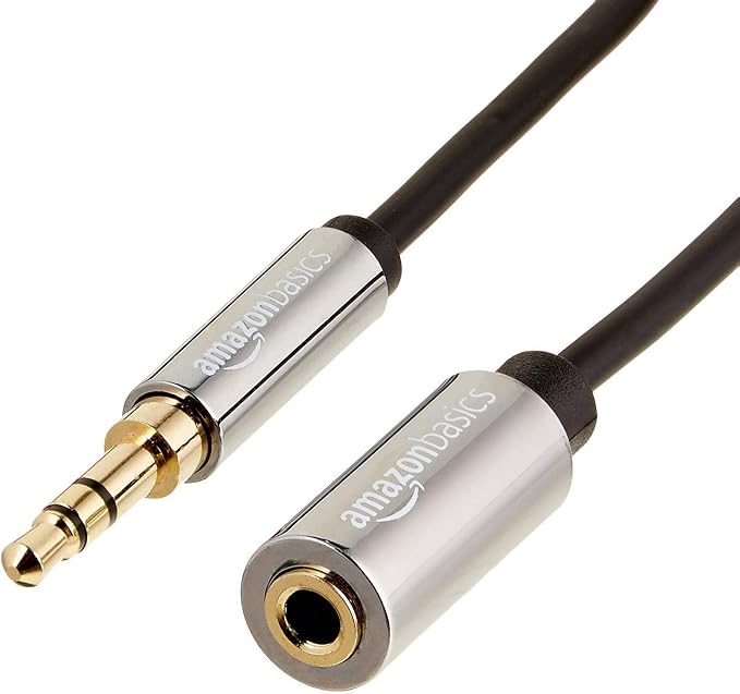 Amazon Basics 3.5mm Aux Jack Audio Extension Cable, Male to Female, Adapter by AmazonBasics