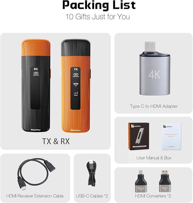 2025 Upgrade Wireless HDMI Transmitter and Receiver 328FT/100M, 2.4G/5G - Image 7