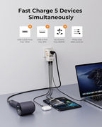 170W GaN Universal Travel Adapter, Worldwide All-in-One International Plug - Image 3