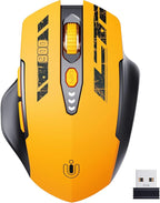 Wireless Mouse, Upgraded 2.4GHz Rechargeable Ergonomic Computer Mouse, 4 Levels by UINEER