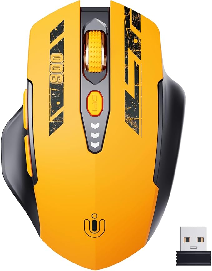 Wireless Mouse, Upgraded 2.4GHz Rechargeable Ergonomic Computer Mouse, 4 Levels by UINEER
