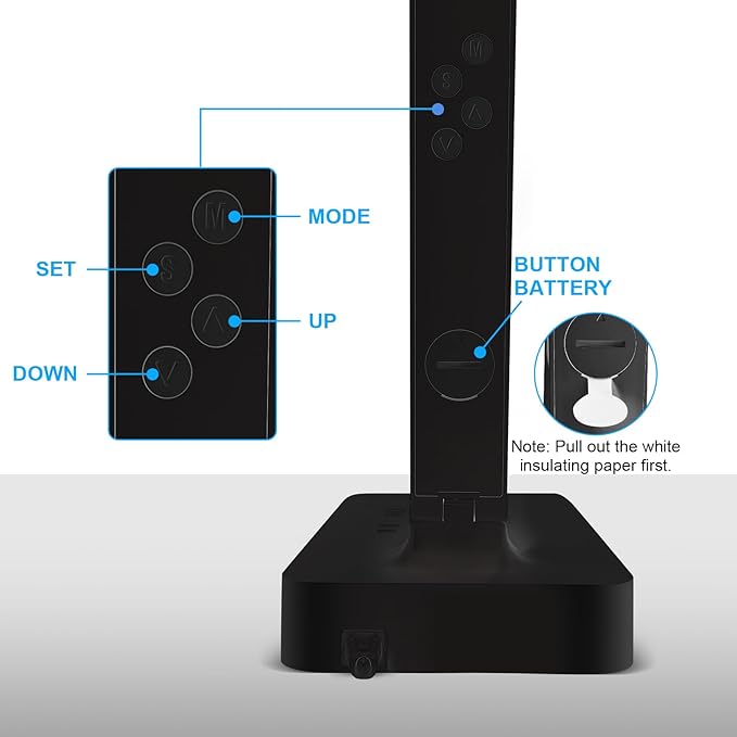 Smart Desk Lamp with Dual USB Charging & 2 AC Outlets, Digital Clock, - Image 8