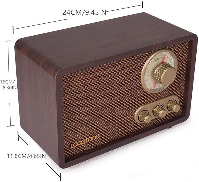 LoopTone FM AM Radio Retro Wood Radio - Image 5