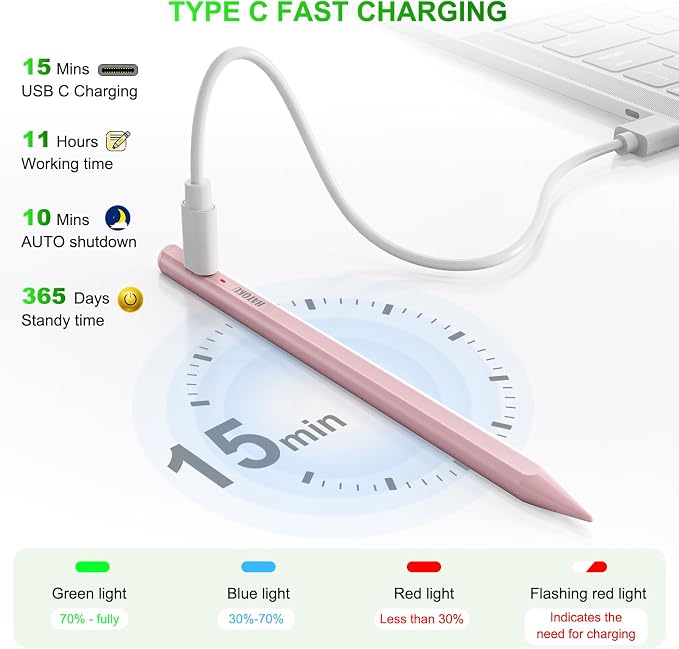 Stylus Pen for iPad 2018-2025: 15 Mins Fast Charging Pencil 1 Generation - Image 3