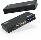 Plugable 12-in-1 USB C Triple Monitor Docking Station, Triple 4K Displays by Plugable