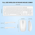 Wireless Keyboard and Mouse Combo, Full-Size Silent Ergonomic Keyboard and - Image 7
