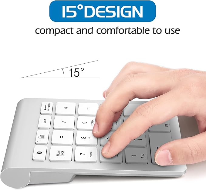 Foloda Bluetooth Number Pad for Laptop, Wireless Bluetooth 10 Key Numeric - Image 2
