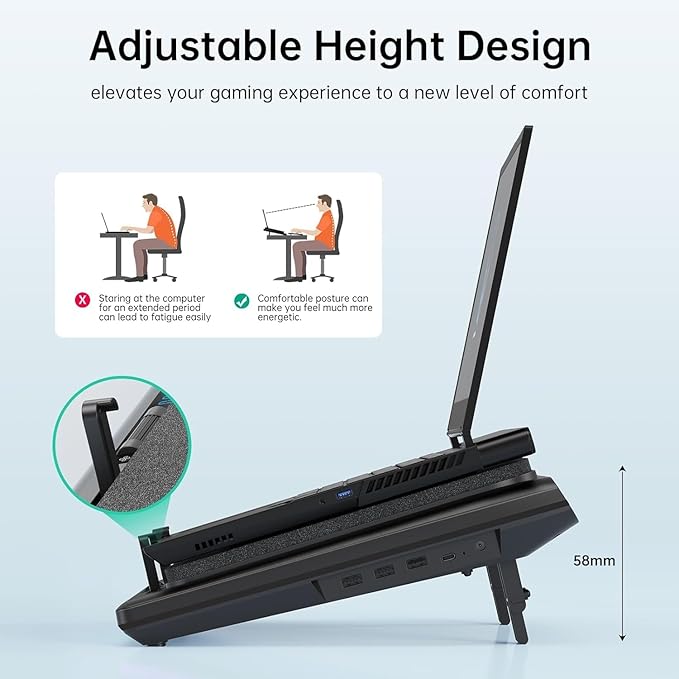 llano V13 Gaming Laptop Cooler, Laptop Cooling Pad Stand - Image 6