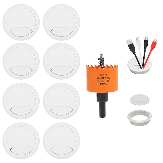 Desk Grommet 2 inch with Hole Saw, Desk Cord Hole Cover Grommet by VIKITONHOLESAW