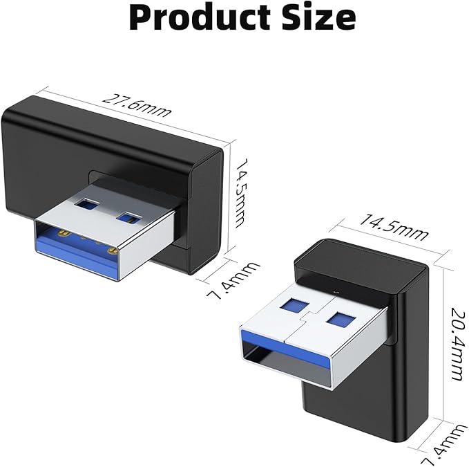 AreMe 90 Degree USB 3.0 Adapter 4 Pack, Up and Down Angle, Left and Right Angle - Image 7