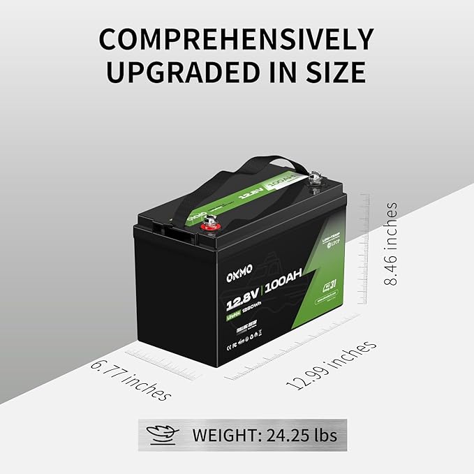 OKMO 12V 100Ah TM LiFePO4 Battery, Lithium Battery 150A BMS, 10 Years Lifetime - Image 5
